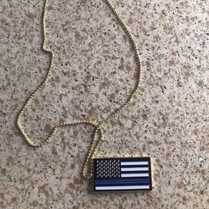 Thin Blue Line Pendant/Necklace Flag Police
